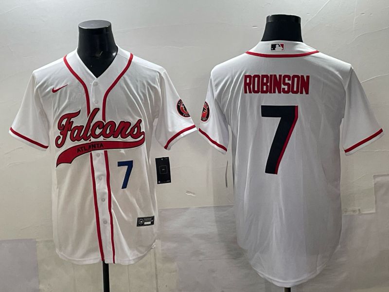 Men 2025 Nike Atlanta Falcons #7 Robinson white Joint Name Limited NFL Jersey style 02->atlanta falcons->NFL Jersey